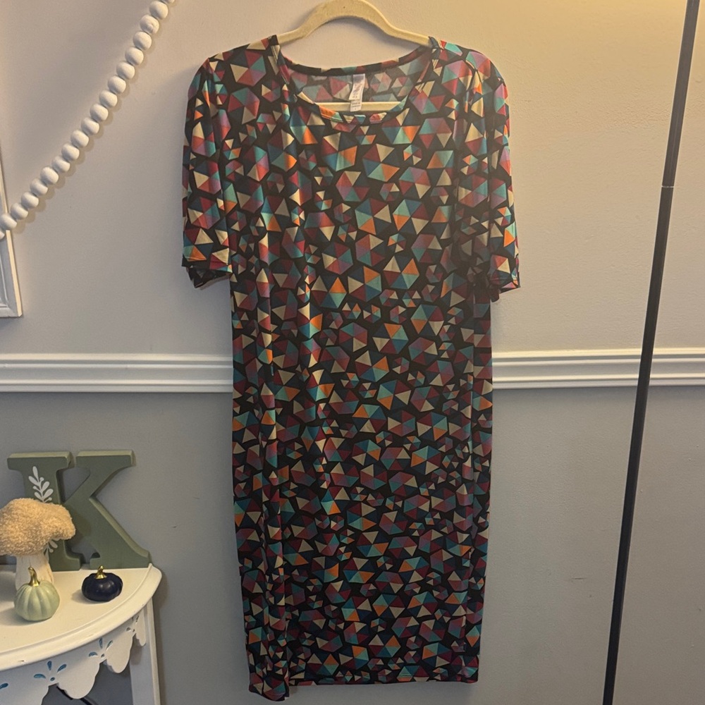 LuLaRoe Colorful Geometric Midi Dress